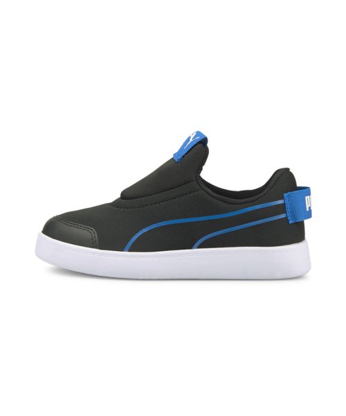 PUMA(プーマ)/キッズ コートフレックス V2 スリッポン ACPS スニーカー 17－21cm/PUMABLACK-FUTUREBLUE