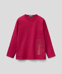 BENETTON (UNITED COLORS OF BENETTON GIRLS)(ユナイテッド　カラーズ　オブ　ベネトン　ガールズ)/キッズグリッターアップリケ長袖Tシャツ・カットソー/ピンク