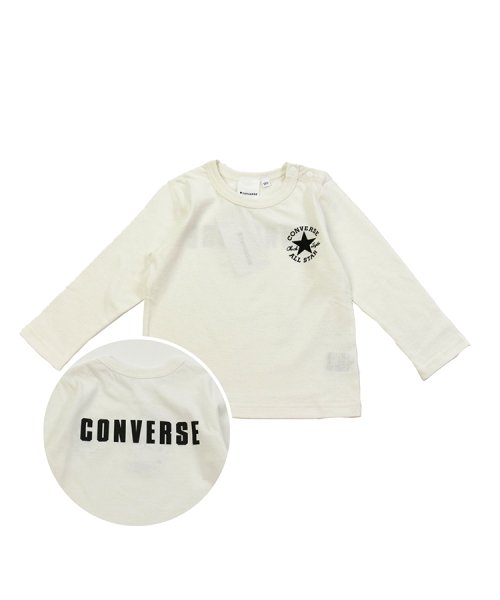 CONVERSE(CONVERSE)/CONVERSE/コンバースロゴ長袖Tシャツ/ホワイト系1