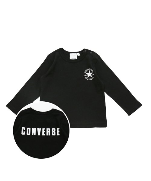 CONVERSE(CONVERSE)/CONVERSE/コンバースロゴ長袖Tシャツ/ブラック系2