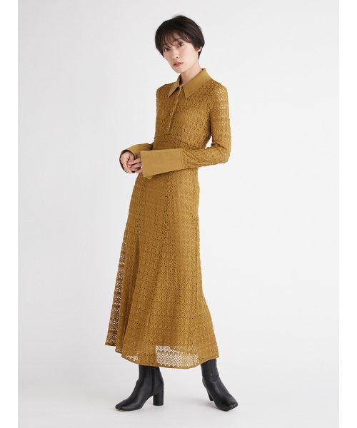 ニットカラーレースロングワンピース フレイ アイディー Fray I D Magaseek