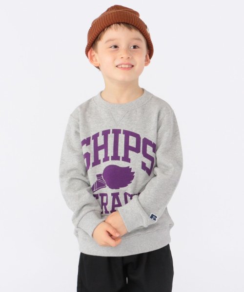 SHIPS KIDS(シップスキッズ)/【SHIPS KIDS別注】RUSSELL ATHLETIC:カレッジ クルーネック スウェット(100～160cm)/グレー