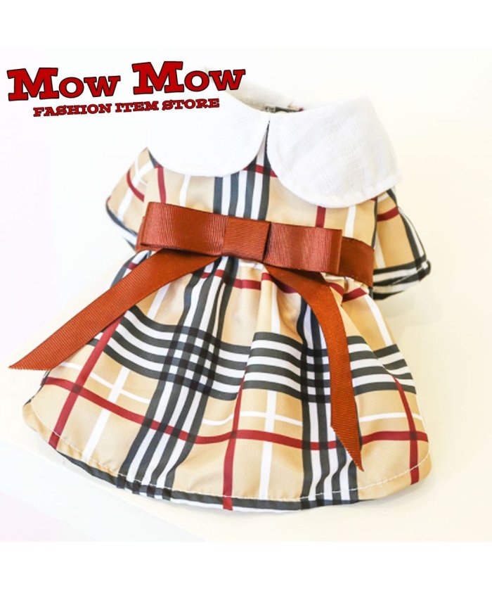 クーポン 犬 服 犬服 かわいい 春夏 Mowmow チェック ドレス リボン 制服 ワンピース おしゃれ 汚れ防止 防虫 防寒 エアコン対策 おしゃれ 春夏 秋冬 Do マウマウ Mowmow Magaseek
