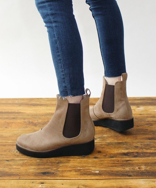 セール 厚底サイドゴアブーツ 低反発スポンジ入り フィン Fin Magaseek