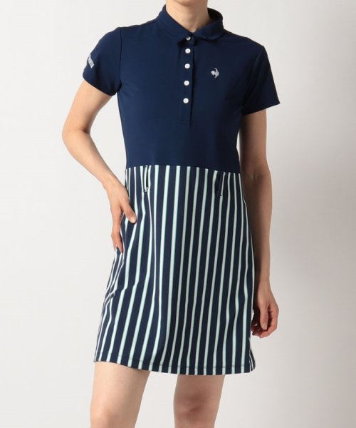 切り替えストライプワンピース 吸汗速乾 Upf15 ストレッチ ルコックスポルティフ ゴルフ Le Coq Sportif Golf Magaseek 切り替えストライプワンピース 吸汗速乾 Upf15 ストレッチ ルコックスポルティフ ゴルフ Le Coq Sportif Golf Magaseek