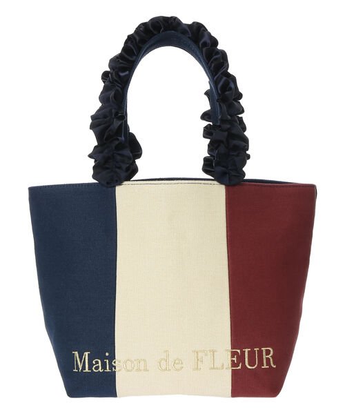 トリコロールフリルハンドルトートsバッグ メゾンドフルール Maison De Fleur Magaseek トリコロールフリルハンドルトートsバッグ メゾンドフルール Maison De Fleur Magaseek
