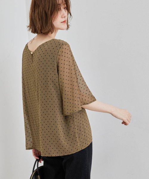 ドットフロッキープリントブラウス ロペピクニック Rope Picnic Magaseek