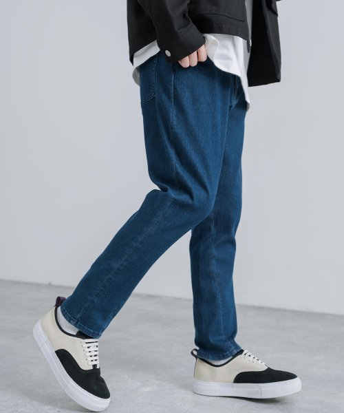 デニムパンツ メンズ バルーンシルエット ワイド ジーンズ カジュアル ストリート テーパード 綿 コットン ストレッチ 伸縮性 ジーパン サルエル エッグシル ロッキーモンロー Rocky Monroe Magaseek