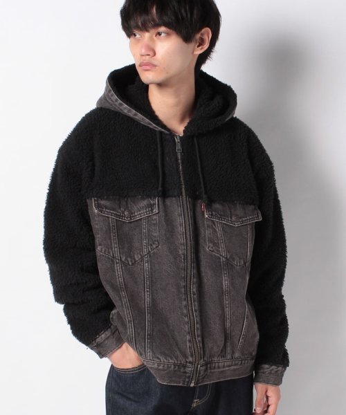 LEVI’S OUTLET(リーバイスアウトレット)/HOODED HYBRD SHERPA TRKR CUDDLES SHERPA/ブラック