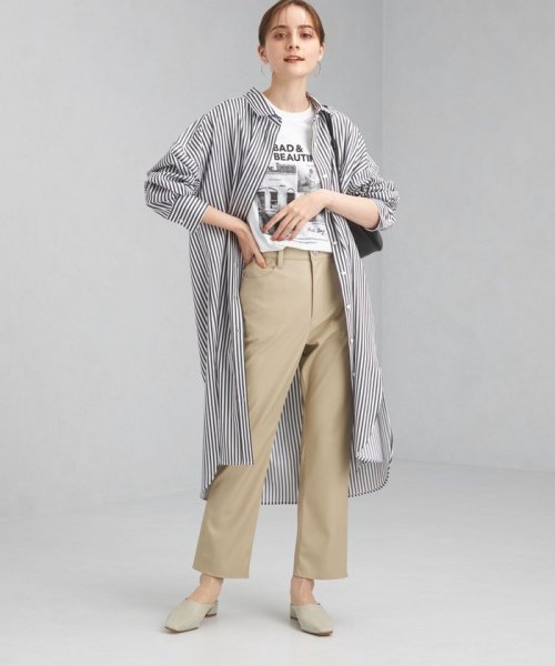 本田翼さん着用 1 Of Mine ワンオブマイン オーバー シャツ ワンピース ストライプ グリーンレーベルリラクシング Green Label Relaxing Magaseek