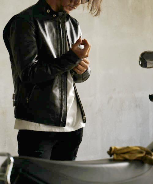 Horn Works/ホーンワークス】シングル レザー ライダース ジャケット  