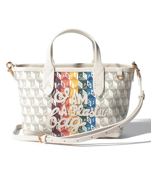 ANYA HINDMARCH(アニヤハインドマーチ)/【ANYA HINDMARCH】アニヤハインドマーチ I AM A Plastic Bag Mini Motif Tote 158497/ホワイト