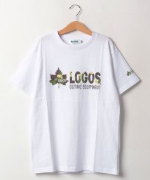 JEANS MATE(ジーンズメイト)/【LOGOS】天竺カモフラロゴ入り Tシャツ/ホワイト