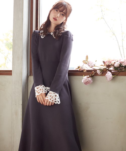 美人百花10月号掲載 クラシカルレースニットワンピース プロポーション ボディドレッシング Proportion Body Dressing Magaseek