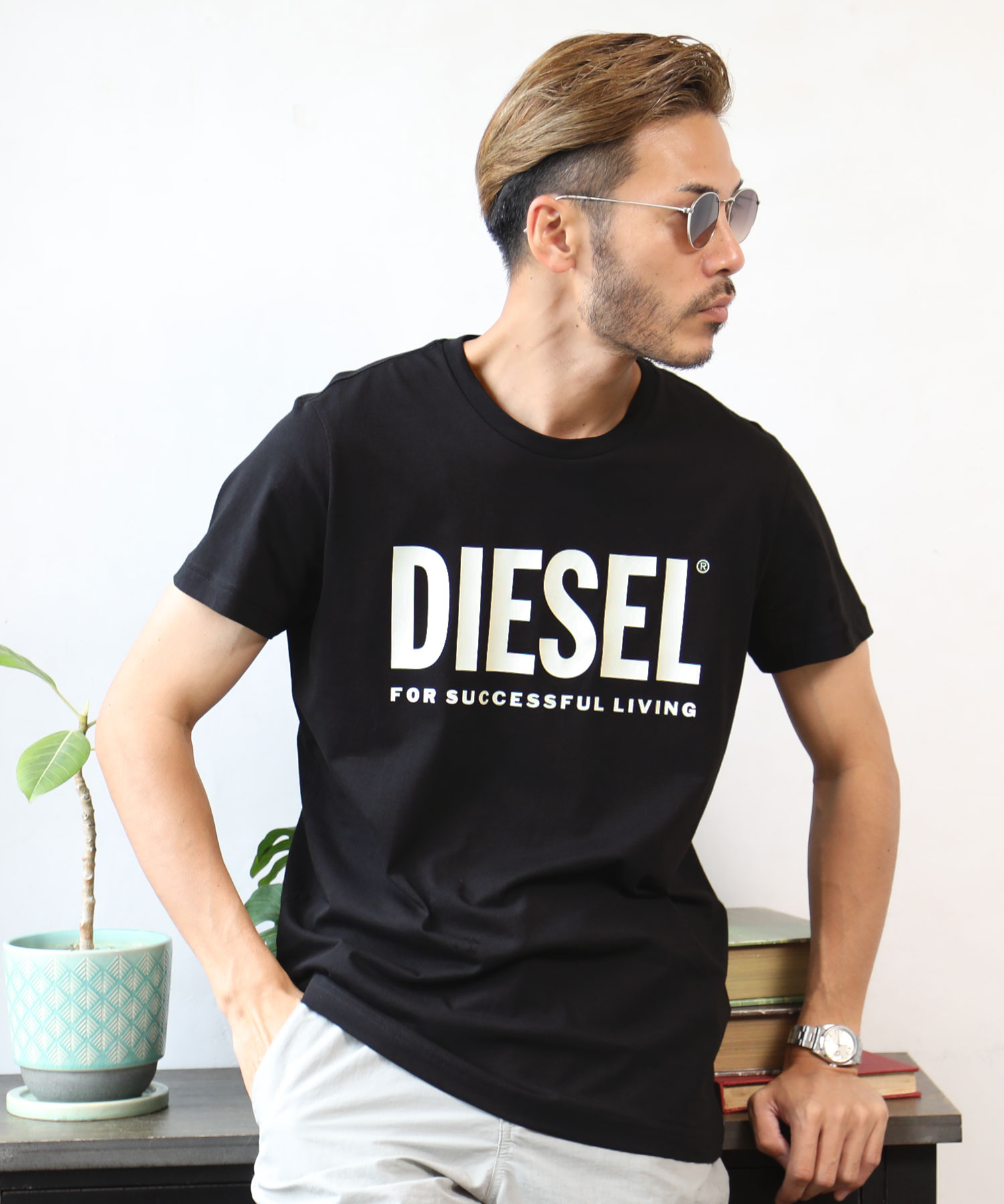 DIESEL(ディーゼル) T－Diego－Logo T－shirt / ブランド Tシャツ メンズ おしゃれ ティーシャツ 半袖 カットソー トップス