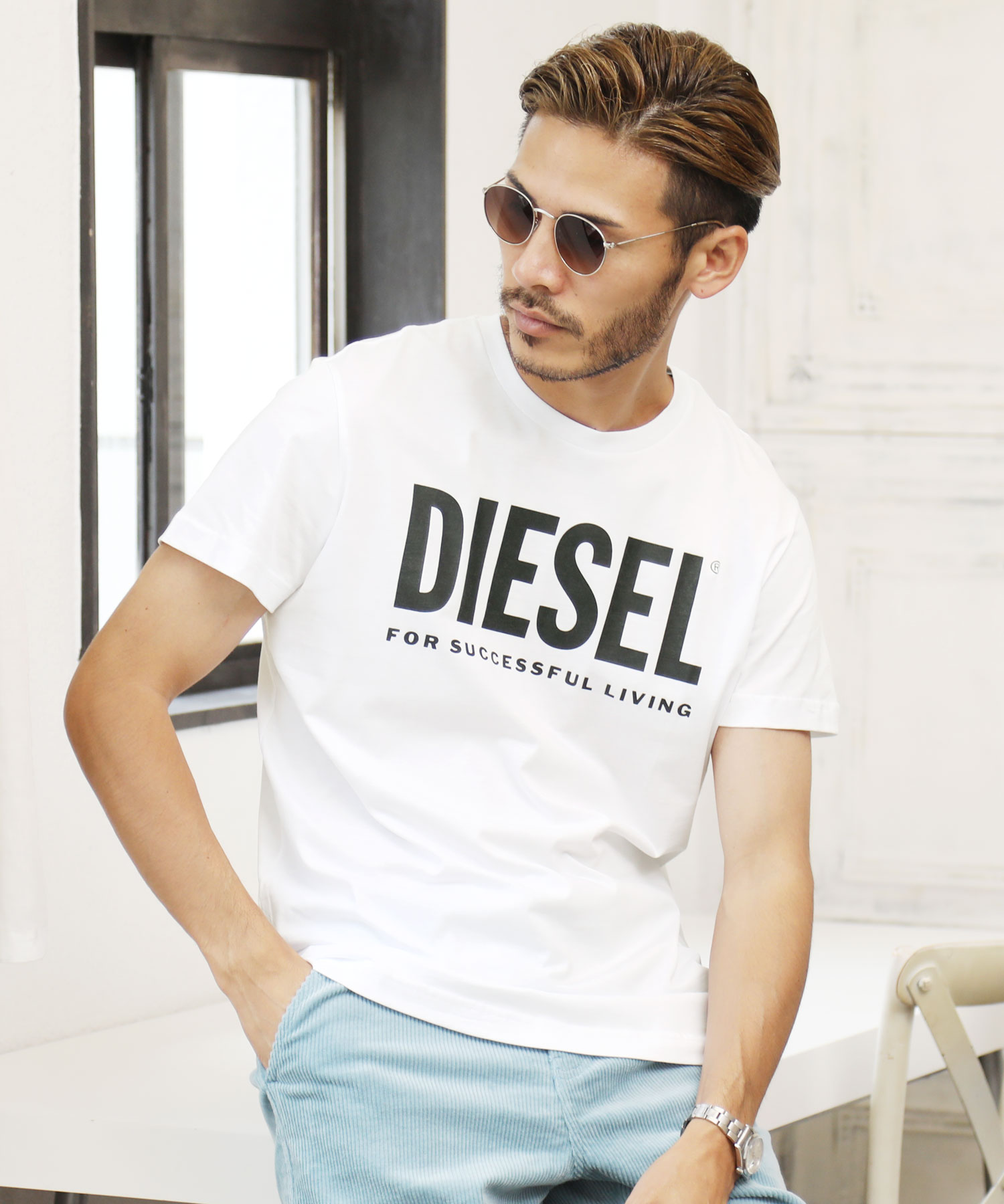 DIESEL(ディーゼル) T－Diego－Logo T－shirt / ブランド Tシャツ メンズ おしゃれ ティーシャツ 半袖 カットソー トップス