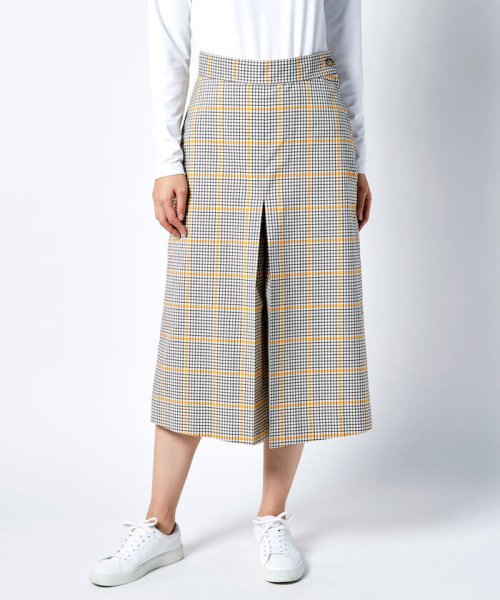 Munsingwear(マンシングウェア)/オリジナル先染めチェック キュロットスカート【アウトレット】/ブラウン×イエロー