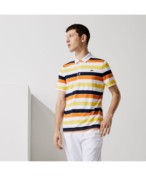 セール ノスタルジックウルトラドライボーダーゴルフポロシャツ ラコステスポーツ メンズ Lacostesports Mens Magaseek