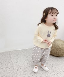aimoha(aimoha（アイモハ）)/韓国子供服 かわいいワンポイントプリントロングT/イエロー
