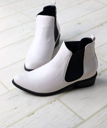 SFW(サンエーフットウェア)/3.5cmヒール ワンピース靴 韓国ファッション サイドゴアブーツ ☆5448/アイボリー