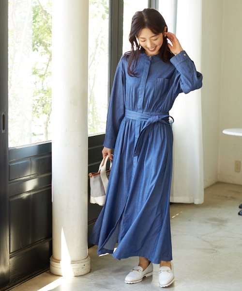 セール Circle Denim ギャザーデニムワンピース 長袖 ナノ ユニバース Nano Universe Magaseek