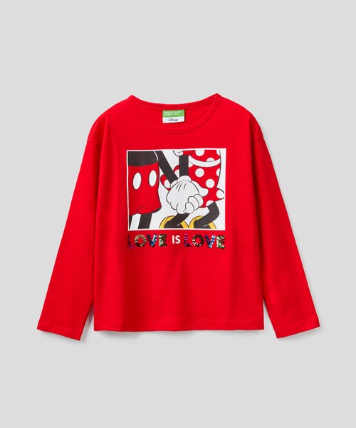 セール Disney ディズニー コラボ キッズミッキーコットンスパンコールスウェットトレーナー ユナイテッド カラーズ オブ ベネトン ガールズ Benetton United Colors Of Benetton Girls Magaseek