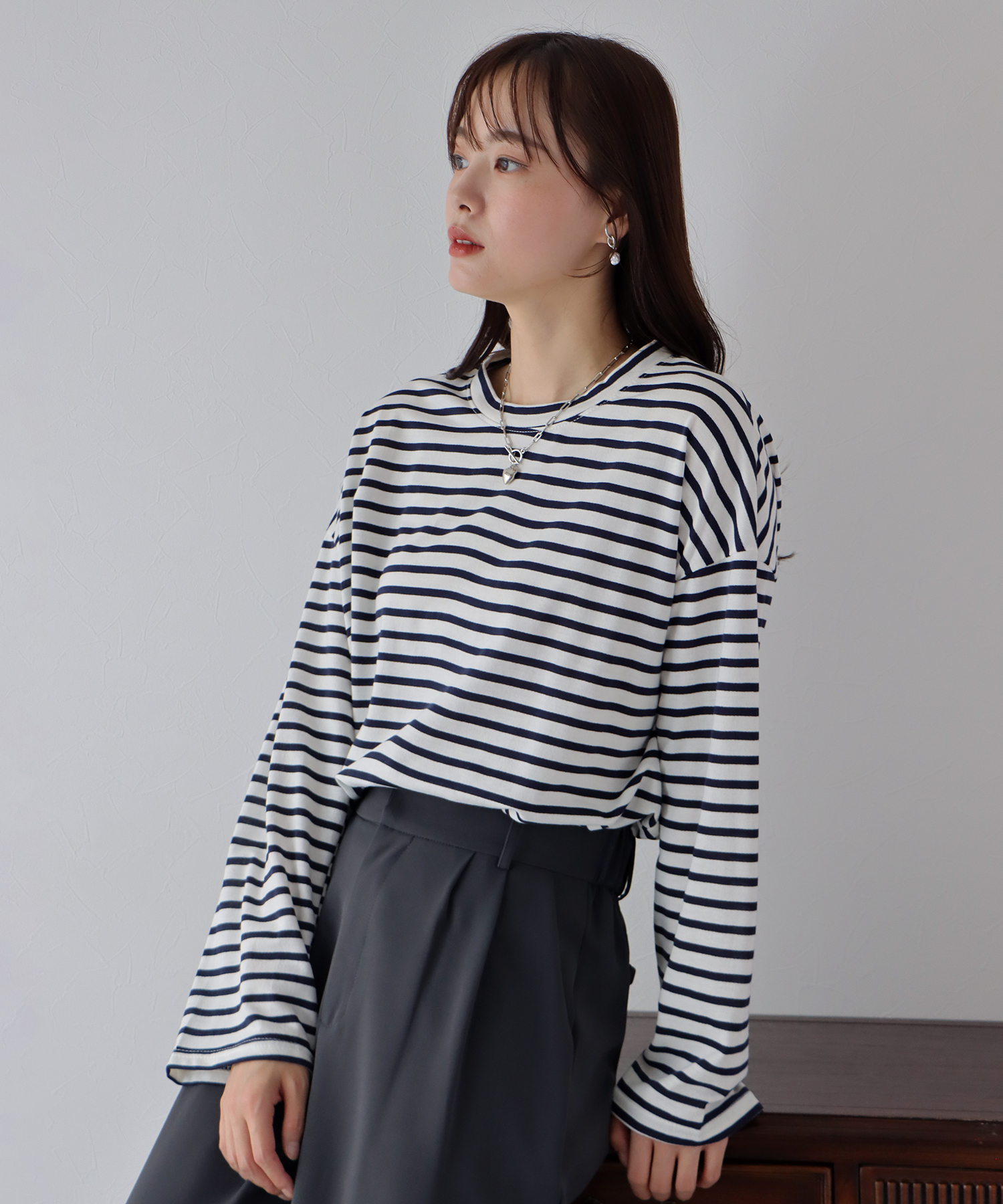 ブルーイースト(BLUEEAST) |ボーダー&無地カットソー ロンT