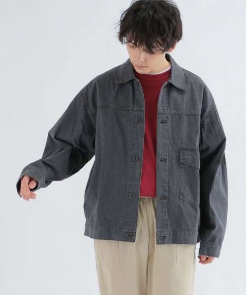 セール Ships Any Ships Any Denim オーガニック True Cotton オーバーサイズ トラック デニムジャケット シップス エニィ メンズ Ships Any Mens Magaseek