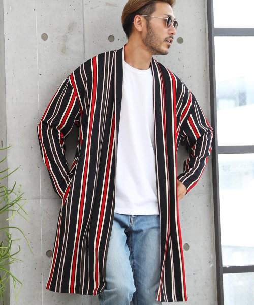 ストライプカットコーディガン カーディガン メンズ ニットカーディガン Cardigan ロング トップス ジギーズショップ Jiggys Shop Magaseek
