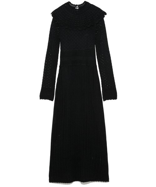 クロシェライク衿付きワンピース リリー ブラウン Lily Brown Magaseek