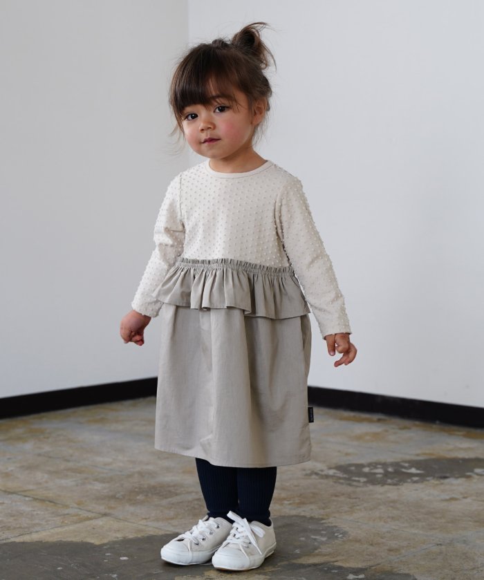 ドット天竺 コットンブロード 長袖 ひざ下丈ワンピース クオティ ユース フィス Quoti Use Fith Magaseek