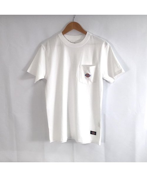 Village Vanguard(ヴィレッジヴァンガード)/【Dickies】ポケット付ワンポイント刺繍 半袖Tシャツ WH /ホワイト
