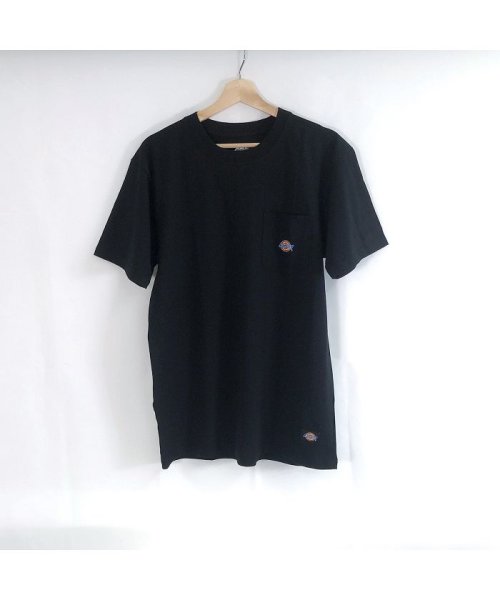 Village Vanguard(ヴィレッジヴァンガード)/【Dickies】ポケット付ワンポイント刺繍 半袖Tシャツ BK /ブラック