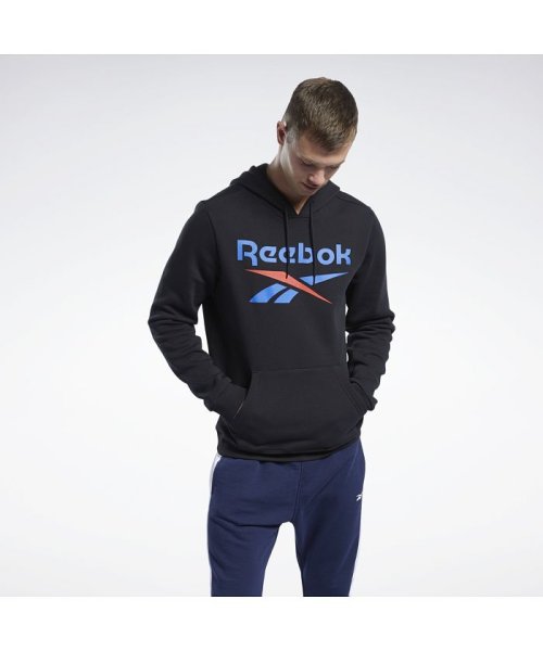 Reebok(リーボック)/トレーニング エッセンシャルズ ビッグ ロゴ フーディー / Training Essentials Big Logo Hoodie/ブラック