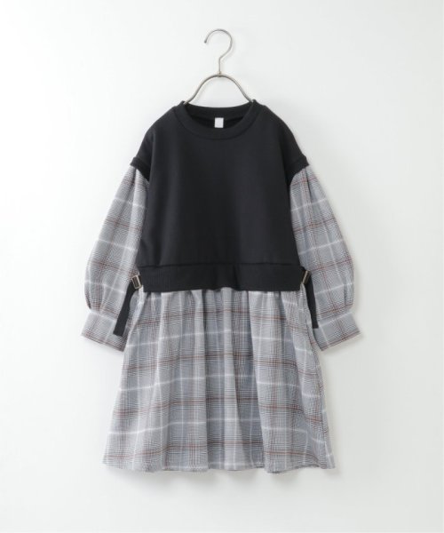 セール キッズ ベストレイヤードチェック柄ワンピース 100 160cm イッカ キッズ Ikka Kids Magaseek