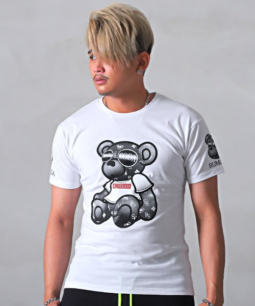 セール Rumsoda ラムソーダ 3面ベアプリントtシャツ Tシャツ メンズ 半袖 テディベア イラスト プリント ロゴ ラグスタイル Luxstyle Magaseek