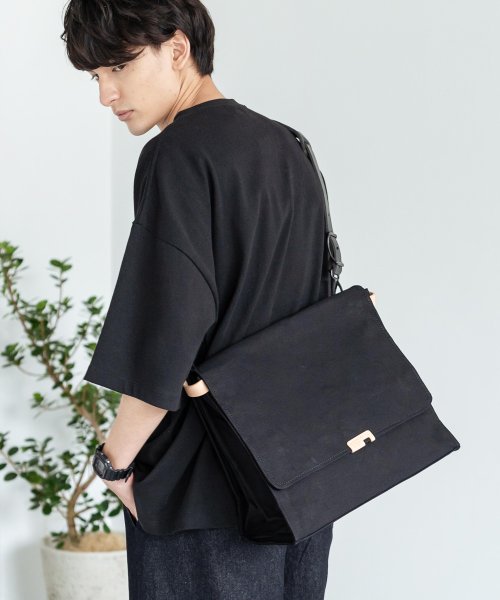 ショルダーバッグ メンズ レディース 日本製 本革 エディターズ パラフィンキャンバス 撥水 綿 コットン 丈夫 通勤通学 お出かけ プレゼント 国産 栃木レザ ロッキーモンロー Rocky Monroe Magaseek