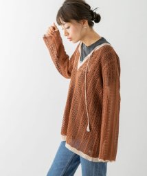 URBAN RESEARCH Sonny Label(アーバンリサーチサニーレーベル)/クロシェライクスキッパーニット/キャメル×オフ