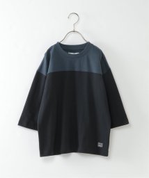 ikka kids(イッカ　キッズ)/【キッズ】7分袖配色切り替えT(100〜160cm)/ブラック