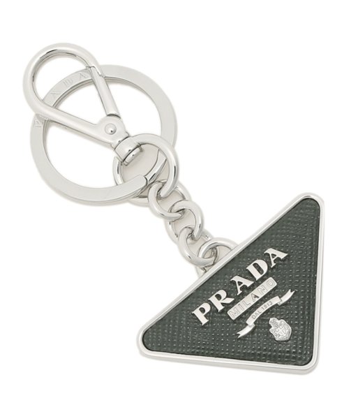 セール プラダ キーリング キーホルダー サフィアーノ トライアングルロゴ グリーン メンズ レディース Prada 2pp080 053 F077u プラダ Prada Magaseek