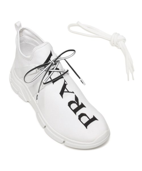 セール】プラダ スニーカー 靴 シューズ ニットファブリック ロゴ ホワイト ブラック メンズ PRADA 4E3492 3LD8  F0964(504217379) | プラダ(PRADA) - MAGASEEK