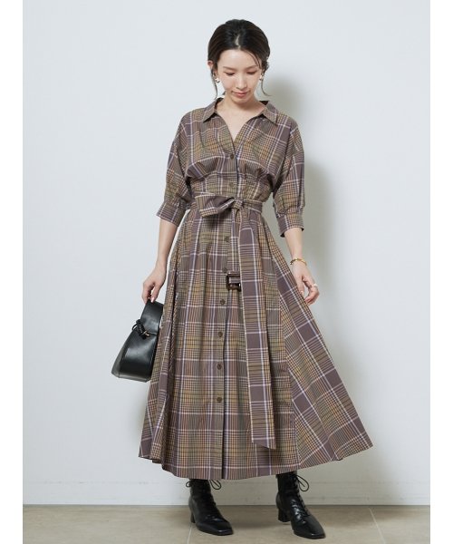 Online限定 コットンチェックシャツワンピース スナイデル Snidel Magaseek