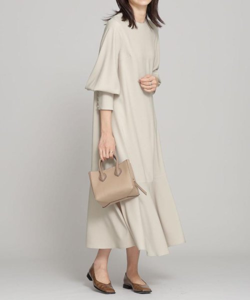 Web限定 ヘムフレアロングワンピース 長袖 ナノ ユニバース Nano Universe Magaseek