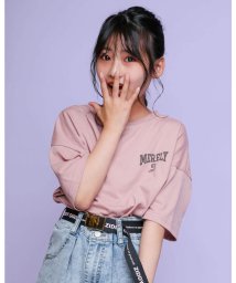 ZIDDY(ジディー)/【ニコ☆プチ掲載】カレッジ ロゴ パッチ 半袖 Tシャツ (130~160cm)/ピンク