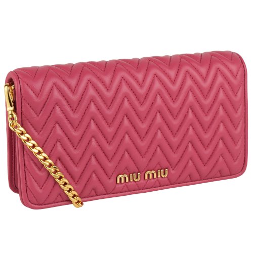 MIUMIU(ミュウミュウ)/【MiuMiu(ミュウミュウ)】MiuMiu ミュウミュウ MATELASSE MINI－BAG/PEONIA