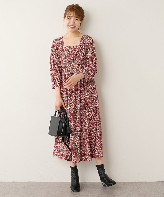セール 60 Off 花柄スクエアワンピ ナイスクラップ アウトレット Nice Claup Outlet Magaseek