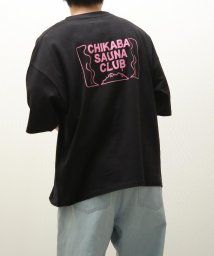 ZIP FIVE(ジップファイブ)/【121914bz】CHIKABA SAUNA CLUB 高密度天竺ビックシルエット半袖バックプリントTシャツ【ユニセックス/ブラック