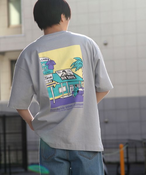 ZIP FIVE(ジップファイブ)/【c－1580906】BEN DAVIS別注 イラスト S/S BIG TEE/ブルー