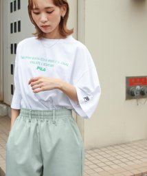 ZIP FIVE(ジップファイブ)/【fh7905－fh7906】FILA ワンポイントセンター刺繍＆メッセージ刺繍半袖ビックシルエットTシャツ/ホワイト系7