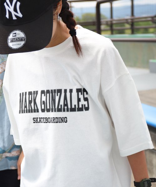 ZIP FIVE(ジップファイブ)/【mg－0287】MARK GONZALES ロゴプリント半袖Tシャツ/ホワイト